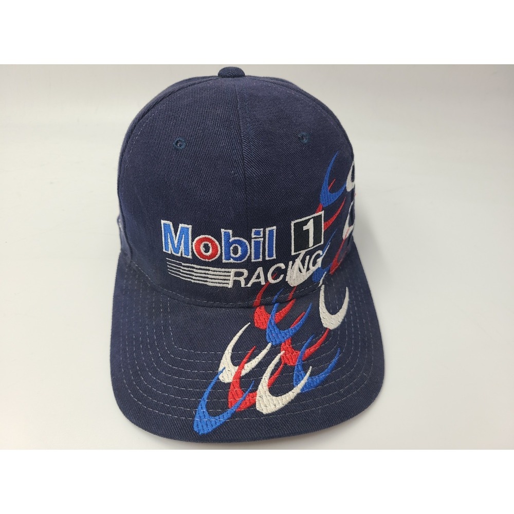 Vintage Jeremy Mayfield #12 Mobil‎ 1 Racing Chase Snapback Hat Cap NASCAR Blue